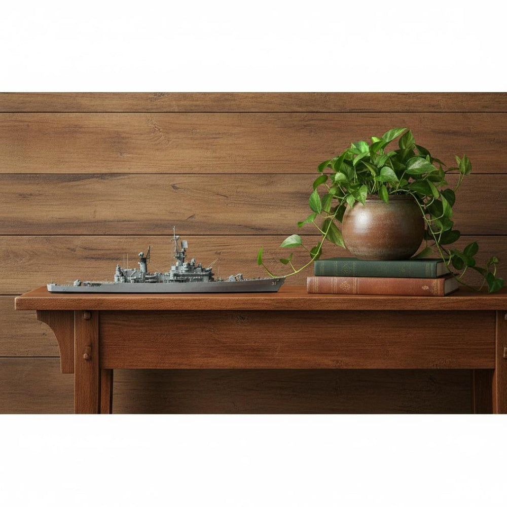 HomeRoots 11" Hand-Painted Wooden Model Boat - Vintage Nautical Decor for Home Accents and Unique Gifts 627524