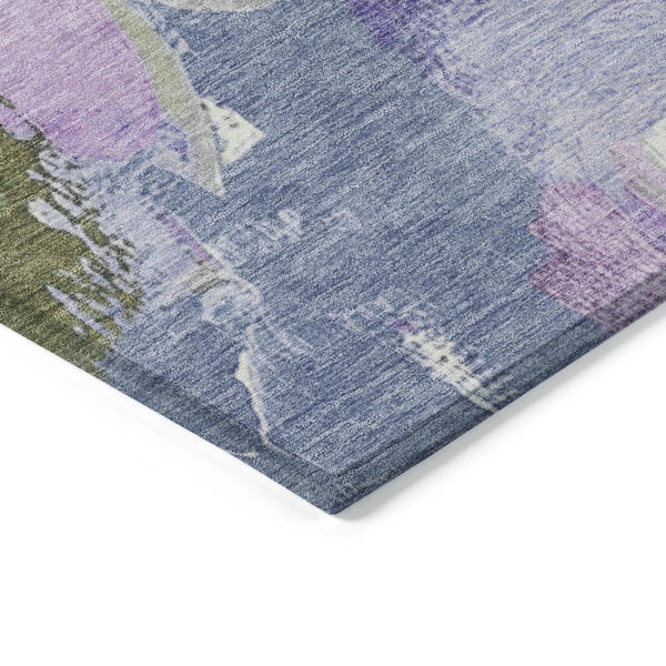 HomeRoots 5' Durable Abstract Area Rug in Lavender, Ivory & Sage - Washable & Stain-Resistant for Indoor/Outdoor Use 5' X 8' 627570