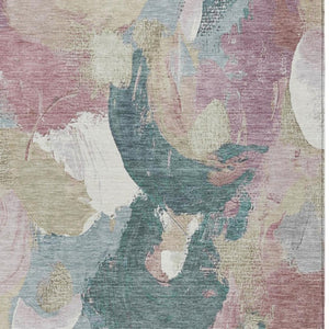 HomeRoots 5' Abstract Washable Indoor Outdoor Area Rug in Mauve, Beige, and Sage - Stylish & Durable Design 5' X 8' 627576