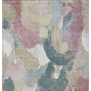 HomeRoots 5' Abstract Washable Indoor Outdoor Area Rug in Mauve, Beige, and Sage - Stylish & Durable Design 8' X 10' 627578