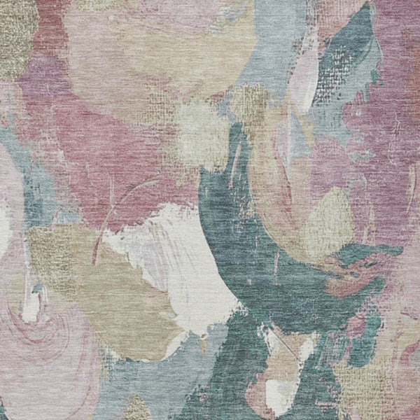 HomeRoots 5' Abstract Washable Indoor Outdoor Area Rug in Mauve, Beige, and Sage - Stylish & Durable Design 9' X 12' 627579