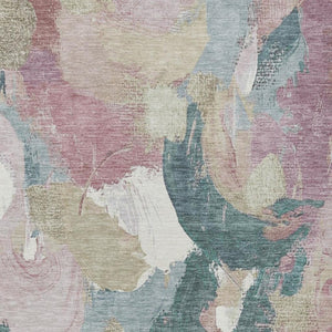 HomeRoots 5' Abstract Washable Indoor Outdoor Area Rug in Mauve, Beige, and Sage - Stylish & Durable Design 10' X 14' 627580