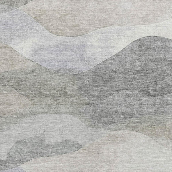 HomeRoots 5' Beige and Gray Abstract Area Rug - Stylish, Washable Indoor/Outdoor Design for High-Traffic Spaces 8' X 10' 627596