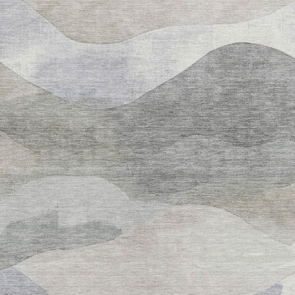 HomeRoots 5' Beige and Gray Abstract Area Rug - Stylish, Washable Indoor/Outdoor Design for High-Traffic Spaces 10' X 14' 627598