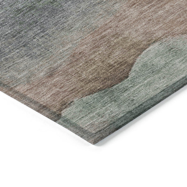 HomeRoots 5' Durable Salmon and Emerald Abstract Rug for Indoor/Outdoor Use - Machine Washable & Stylish Design 8' X 10' 627620