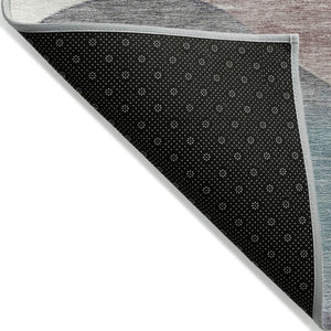HomeRoots 5' Bold Teal Blue and Plum Abstract Area Rug – Durable, Washable for Indoor & Outdoor Spaces! 8' X 10' 627626