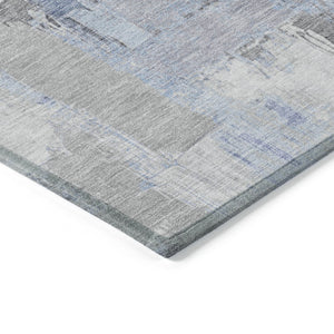 HomeRoots 5' Denim Blue and Ivory Abstract Area Rug – Stylish Washable Design for Indoor and Outdoor Use 5' X 8' 627630