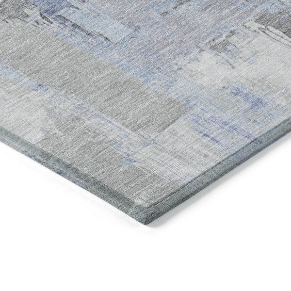 HomeRoots 5' Denim Blue and Ivory Abstract Area Rug – Stylish Washable Design for Indoor and Outdoor Use 5' X 8' 627630
