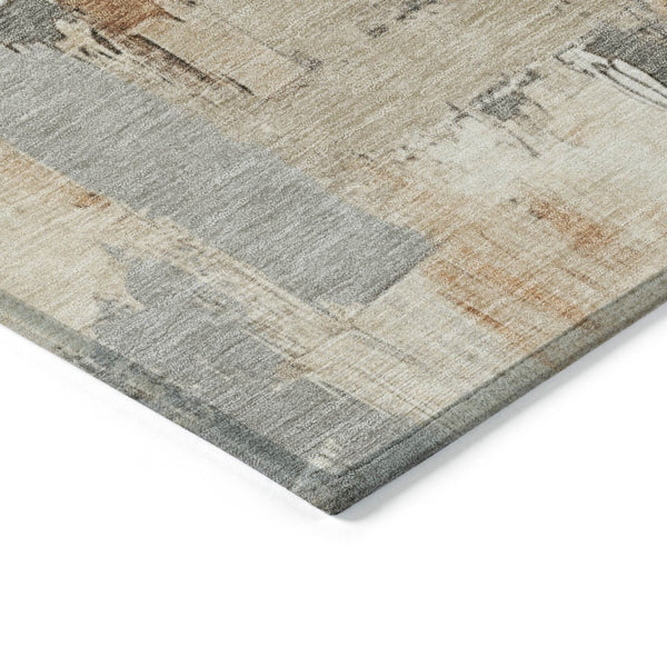 HomeRoots 5' Abstract Ivory and Rust Washable Area Rug - Stylish, Durable Design for Indoor and Outdoor Spaces 8' X 10' 627644