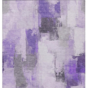 HomeRoots 5' Artistic Lavender and Ivory Abstract Area Rug - Washable, Durable, Indoor/Outdoor Style for Home 5' X 8' 627648