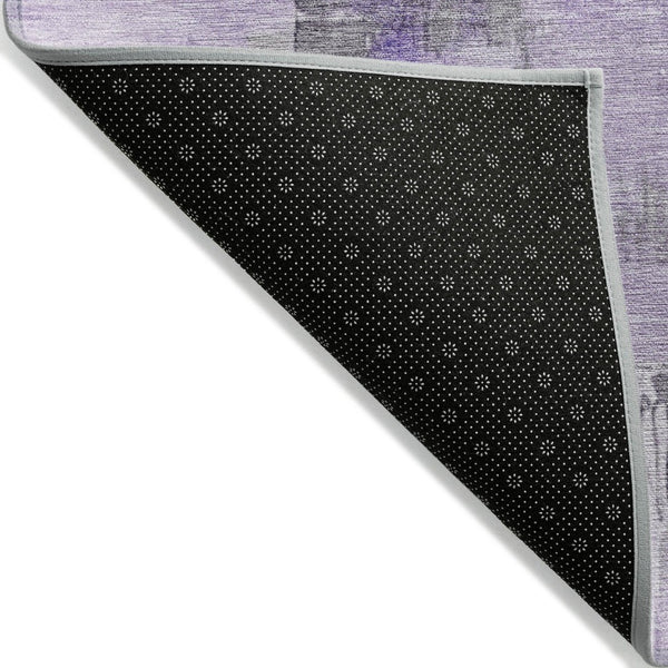 HomeRoots 5' Artistic Lavender and Ivory Abstract Area Rug - Washable, Durable, Indoor/Outdoor Style for Home 8' Round 627649