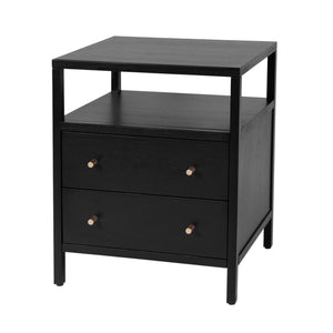 Butler Specialty Butler Mendel Nightstand in Black Finish with Two Soft-Close Drawers and Open Shelf for Organized Style 21.25"W x 18.5"D x 26.50"H 6276515