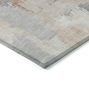 HomeRoots 5' Abstract Rust and Ivory Washable Area Rug – Durable, Stylish Indoor/Outdoor Essential for Any Space 8' Round 627661