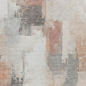 HomeRoots 5' Abstract Rust and Ivory Washable Area Rug – Durable, Stylish Indoor/Outdoor Essential for Any Space 10' X 14' 627664