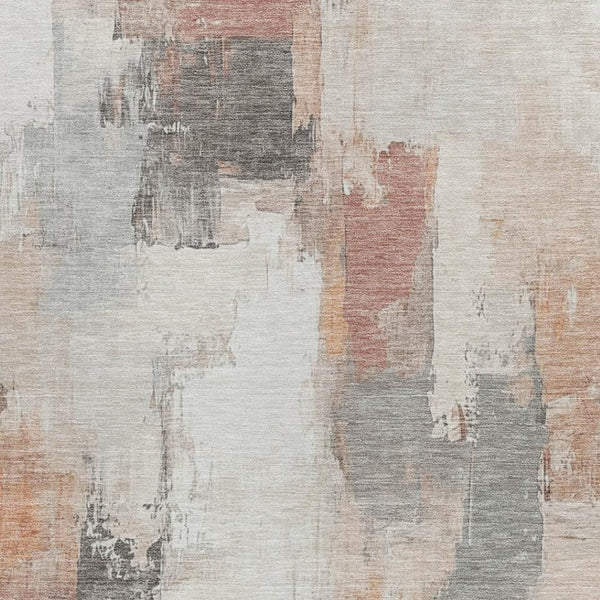 HomeRoots 5' Abstract Rust and Ivory Washable Area Rug – Durable, Stylish Indoor/Outdoor Essential for Any Space 10' X 14' 627664