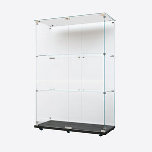 English Elm Tempered Glass Display Cabinet With Smart Bluetooth Led Lighting & Secure Lock For Modern Spaces W3155P268180-GIGA