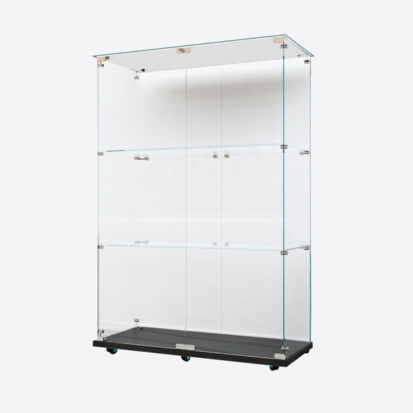 English Elm Tempered Glass Display Cabinet With Smart Bluetooth Led Lighting & Secure Lock For Modern Spaces W3155P268180-GIGA