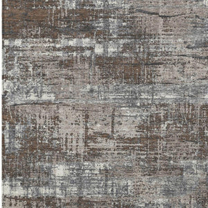 HomeRoots 5' Durable Brown and Charcoal Geometric Area Rug - Washable Indoor/Outdoor Design for Any Space 5' X 8' 627684