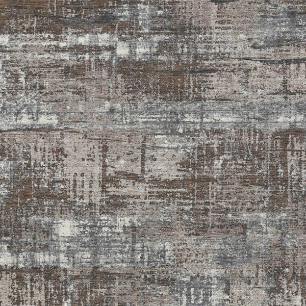 HomeRoots 5' Durable Brown and Charcoal Geometric Area Rug - Washable Indoor/Outdoor Design for Any Space 9' X 12' 627687