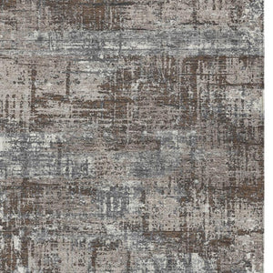 HomeRoots 5' Durable Brown and Charcoal Geometric Area Rug - Washable Indoor/Outdoor Design for Any Space 10' X 14' 627688