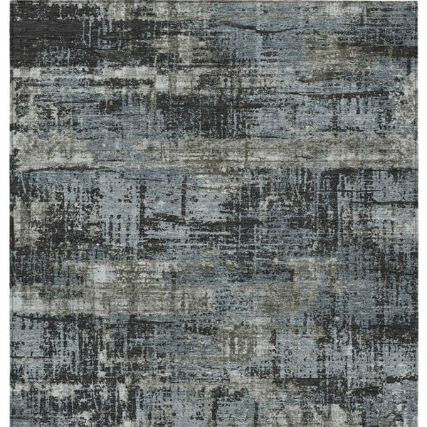 HomeRoots 5' Charcoal and Gray Geometric Washable Area Rug – Stylish Indoor/Outdoor Solution for Any Space 5' X 8' 627690