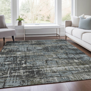 HomeRoots 5' Charcoal and Gray Geometric Washable Area Rug – Stylish Indoor/Outdoor Solution for Any Space 5' X 8' 627690