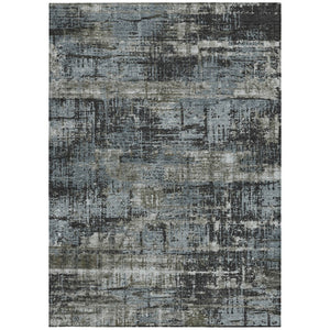 HomeRoots 5' Charcoal and Gray Geometric Washable Area Rug – Stylish Indoor/Outdoor Solution for Any Space 8' X 10' 627692