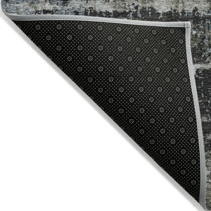 HomeRoots 5' Charcoal and Gray Geometric Washable Area Rug – Stylish Indoor/Outdoor Solution for Any Space 9' X 12' 627693