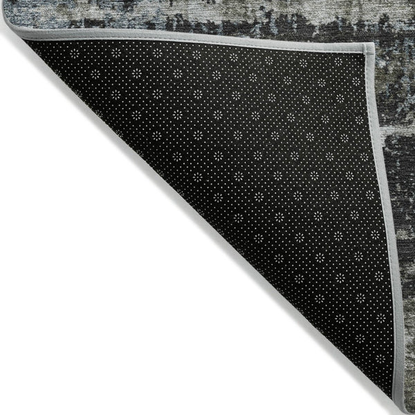 HomeRoots 5' Charcoal and Gray Geometric Washable Area Rug – Stylish Indoor/Outdoor Solution for Any Space 9' X 12' 627693