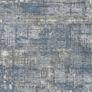 HomeRoots 5' Contemporary Denim Blue and Gray Geometric Area Rug – Durable, Washable for Indoor/Outdoor Use 5' X 8' 627696