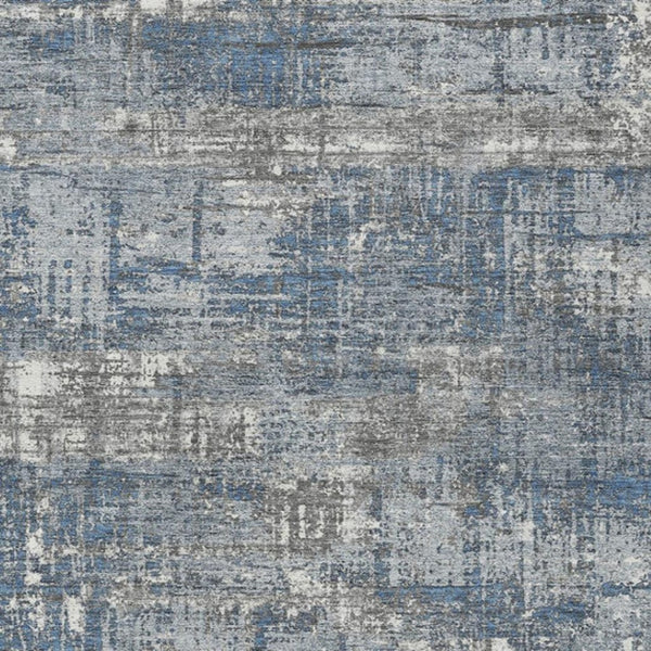 HomeRoots 5' Contemporary Denim Blue and Gray Geometric Area Rug – Durable, Washable for Indoor/Outdoor Use 5' X 8' 627696