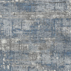 HomeRoots 5' Contemporary Denim Blue and Gray Geometric Area Rug – Durable, Washable for Indoor/Outdoor Use 8' X 10' 627698