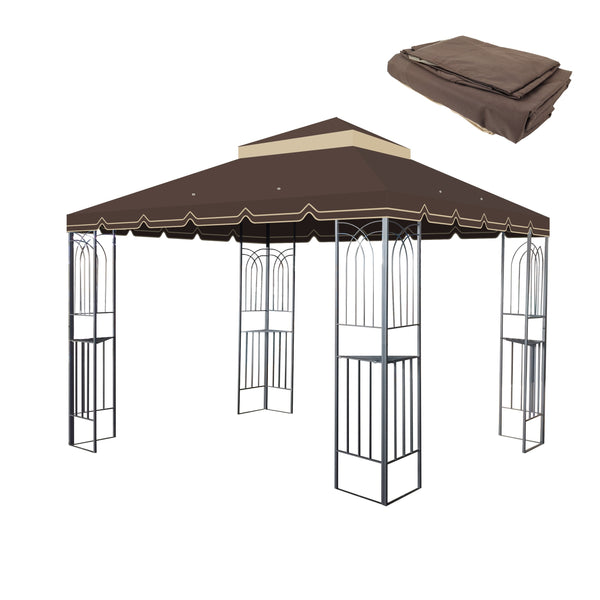 English Elm 10X10 Ft Outdoor Patio Gazebo Replacement Canopy - Durable Double-Tiered Cover For Uv & Rain Protection W419P198362