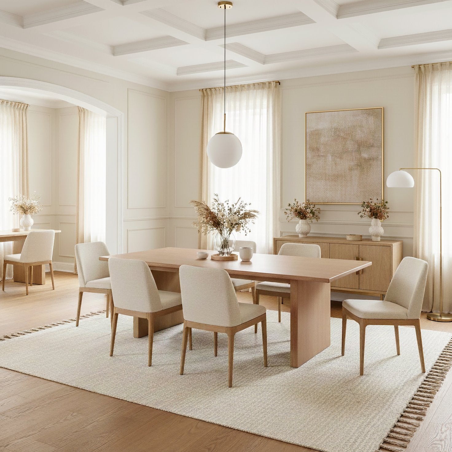 Butler Rectangular Extendable Pedestal Dining Table 84–108