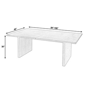 Butler Specialty Butler Rectangular Extendable Pedestal Dining Table 84–108" W with Self-Storing Leaf, Durable Oak Veneer Light Brown 6277506