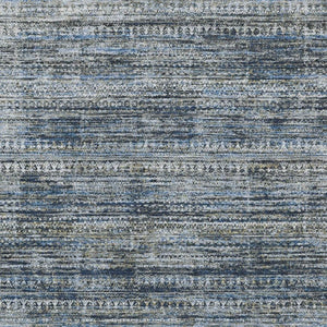 HomeRoots 5' Stylish Denim Blue and Ivory Striped Indoor Outdoor Area Rug for Effortless Coastal Charm 8' X 10' 627782