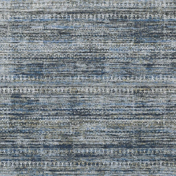 HomeRoots 5' Stylish Denim Blue and Ivory Striped Indoor Outdoor Area Rug for Effortless Coastal Charm 8' X 10' 627782