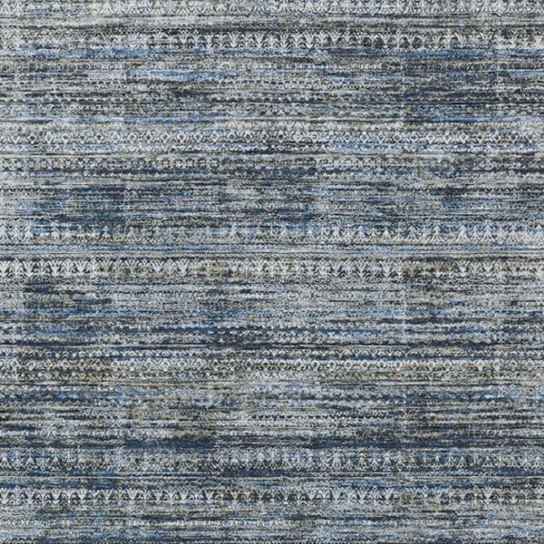 HomeRoots 5' Stylish Denim Blue and Ivory Striped Indoor Outdoor Area Rug for Effortless Coastal Charm 9' X 12' 627783
