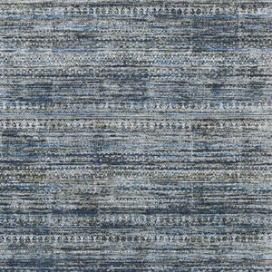 HomeRoots 5' Stylish Denim Blue and Ivory Striped Indoor Outdoor Area Rug for Effortless Coastal Charm 10' X 14' 627784