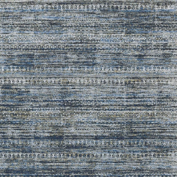 HomeRoots 5' Stylish Denim Blue and Ivory Striped Indoor Outdoor Area Rug for Effortless Coastal Charm 10' X 14' 627784