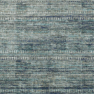 HomeRoots 5' Durable Teal Blue and Ivory Striped Area Rug for Indoor and Outdoor Use - Easy Care, Stylish Design 5' X 8' 627786