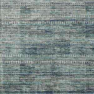 HomeRoots 5' Durable Teal Blue and Ivory Striped Area Rug for Indoor and Outdoor Use - Easy Care, Stylish Design 9' X 12' 627789