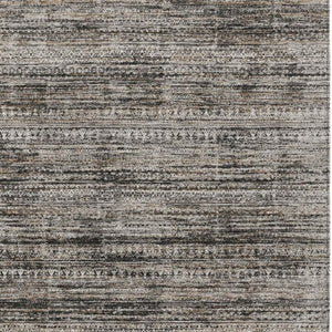 HomeRoots 5' Stylish Taupe and Ivory Striped Washable Area Rug for Indoor and Outdoor Spaces - Easy Care! 5' X 8' 627792