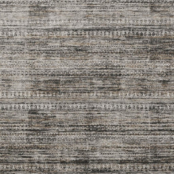 HomeRoots 5' Stylish Taupe and Ivory Striped Washable Area Rug for Indoor and Outdoor Spaces - Easy Care! 8' X 10' 627794