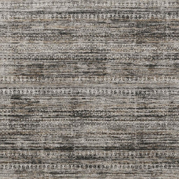 HomeRoots 5' Stylish Taupe and Ivory Striped Washable Area Rug for Indoor and Outdoor Spaces - Easy Care! 9' X 12' 627795
