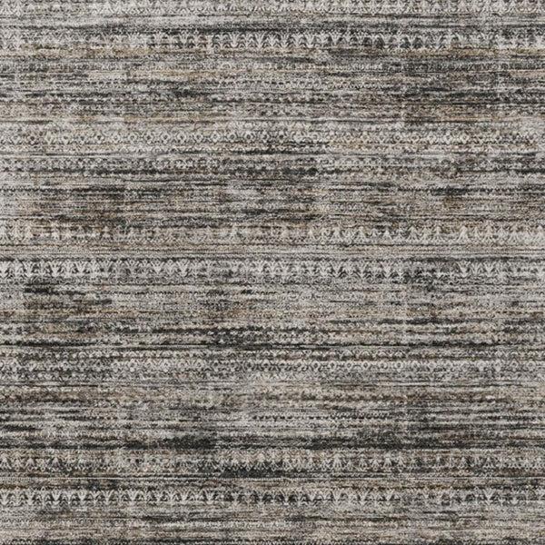 HomeRoots 5' Stylish Taupe and Ivory Striped Washable Area Rug for Indoor and Outdoor Spaces - Easy Care! 9' X 12' 627795