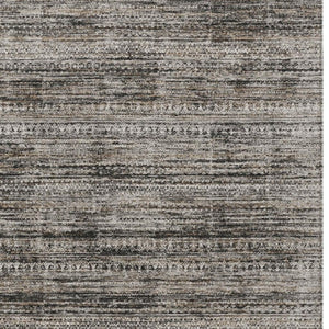 HomeRoots 5' Stylish Taupe and Ivory Striped Washable Area Rug for Indoor and Outdoor Spaces - Easy Care! 10' X 14' 627796