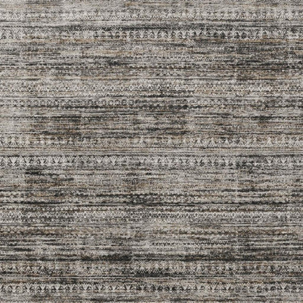 HomeRoots 5' Stylish Taupe and Ivory Striped Washable Area Rug for Indoor and Outdoor Spaces - Easy Care! 10' X 14' 627796