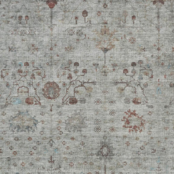 HomeRoots 5' Gray and Copper Floral Area Rug - Stylish, Washable Design for Indoor and Outdoor Spaces 8' X 10' 627806