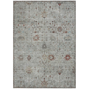 HomeRoots 5' Gray and Copper Floral Area Rug - Stylish, Washable Design for Indoor and Outdoor Spaces 9' X 12' 627807